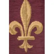 Fleur de Lys Red I Belgian Tapestry Bell Pull | Close Up 1