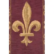 Fleur de Lys Red I Belgian Tapestry Bell Pull | Close Up 2