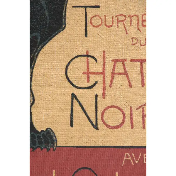 Tournee Du Chat Noir I Belgian Tapestry Wall Hanging - 18 in. x 23 in. Cotton/Vicose/Polyester by Rodolphe Salis | Close Up 2