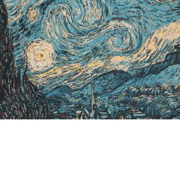 Van Gogh's Starry Night Large Belgian Cushion Cover - 18 in. x 18 in. Cotton/Viscose/Polyester by Vincent Van Gogh | Close Up 2