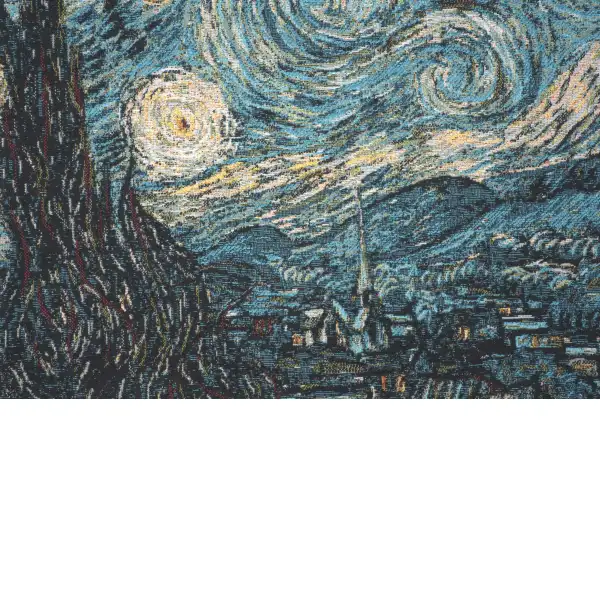 Van Gogh's Starry Night Large Belgian Cushion Cover - 18 in. x 18 in. Cotton/Viscose/Polyester by Vincent Van Gogh | Close Up 3