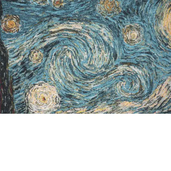 Van Gogh's Starry Night Large Belgian Cushion Cover - 18 in. x 18 in. Cotton/Viscose/Polyester by Vincent Van Gogh | Close Up 4