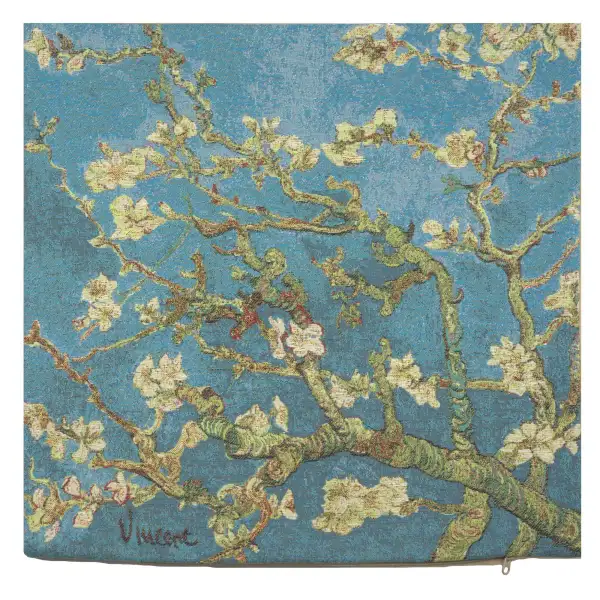 Van Gogh's Almond Blossoms Belgian Cushion Cover - 18 in. x 18 in. Cotton/Viscose/Polyester by Vincent Van Gogh | Close Up 1