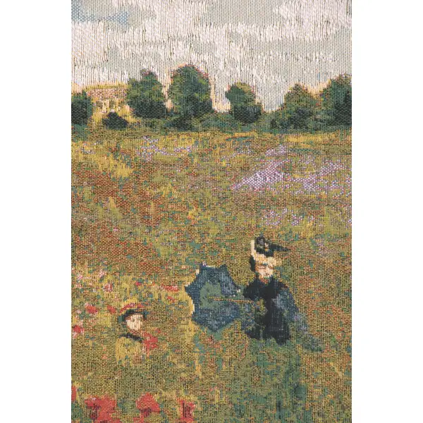 Monet's Poppy Field Belgian Cushion Cover - 18 in. x 18 in. Cotton/Viscose/Polyester by Claude Monet | Close Up 2