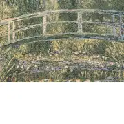 Monet's Bridge At Giverny I Belgian Cushion Cover - 18 in. x 18 in. Cotton/Viscose/Polyester by Claude Monet | Close Up 2