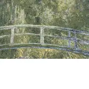 Monet's Bridge At Giverny I Belgian Cushion Cover - 18 in. x 18 in. Cotton/Viscose/Polyester by Claude Monet | Close Up 3