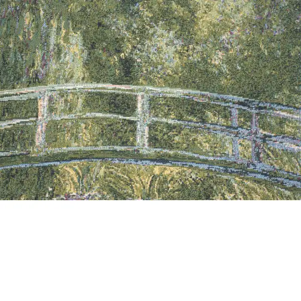 Monet's Bridge At Giverny I Belgian Cushion Cover - 18 in. x 18 in. Cotton/Viscose/Polyester by Claude Monet | Close Up 3