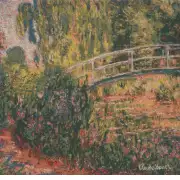 Monet's Japanese Bridge Belgian Cushion Cover - 18 in. x 18 in. Cotton/Viscose/Polyester by Claude Monet | Close Up 1