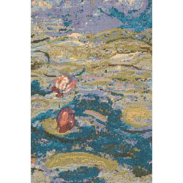 Monet's Water Lilies Belgian Cushion Cover - 18 in. x 18 in. Cotton/Viscose/Polyester by Claude Monet | Close Up 2