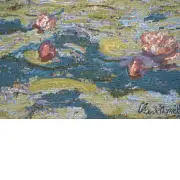 Monet's Water Lilies Belgian Cushion Cover - 18 in. x 18 in. Cotton/Viscose/Polyester by Claude Monet | Close Up 4