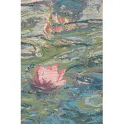 Monet's Water Lilies II Belgian Cushion Cover - 18 in. x 18 in. Cotton/Viscose/Polyester by Claude Monet | Close Up 2