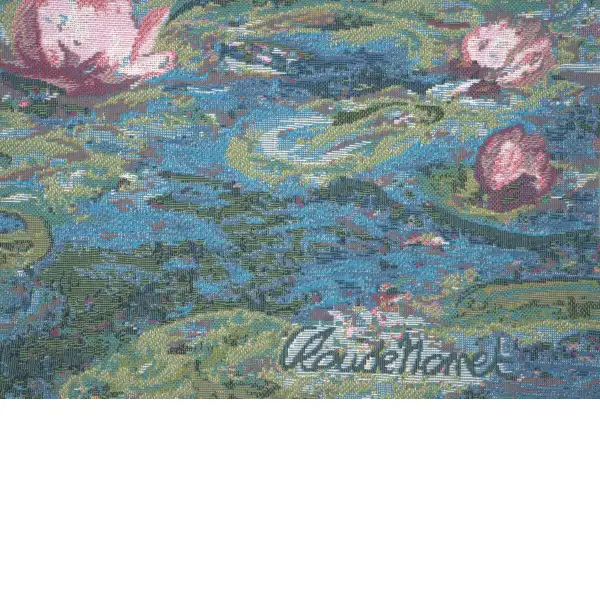 Monet's Water Lilies II Belgian Cushion Cover - 18 in. x 18 in. Cotton/Viscose/Polyester by Claude Monet | Close Up 3