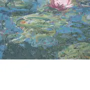 Monet's Water Lilies II Belgian Cushion Cover - 18 in. x 18 in. Cotton/Viscose/Polyester by Claude Monet | Close Up 4