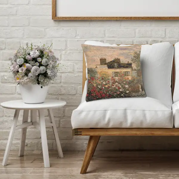 Monet's Mansion Belgian Cushion Cover - 18 in. x 18 in. Cotton/Viscose/Polyester by Claude Monet | Life Style 1