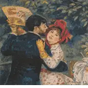 Renoir's Dance In The Country I Belgian Cushion Cover - 18 in. x 18 in. Cotton/Viscose/Polyester by Pierre- Auguste Renoir | Close Up 1