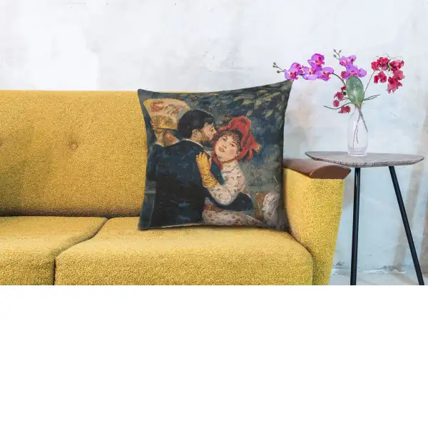 Renoir's Dance In The Country I Belgian Cushion Cover - 18 in. x 18 in. Cotton/Viscose/Polyester by Pierre- Auguste Renoir | Life Style 1