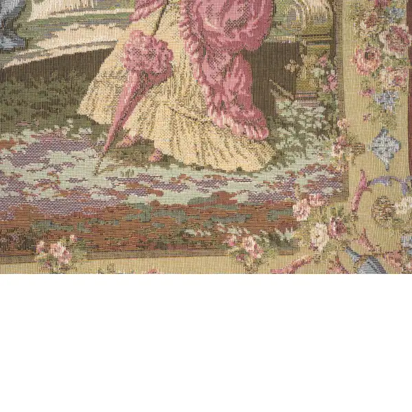 Garden Party Left Panel Belgian Cushion Cover - 18 in. x 18 in. Cotton/Viscose/Polyester by Francois Boucher | Close Up 3