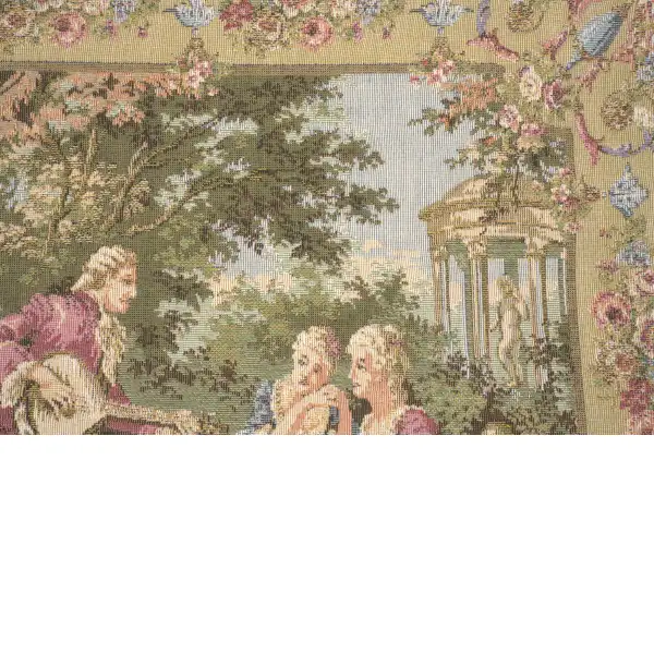 Garden Party Left Panel Belgian Cushion Cover - 18 in. x 18 in. Cotton/Viscose/Polyester by Francois Boucher | Close Up 4