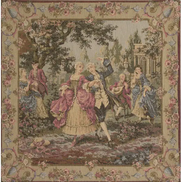 Garden Party Middle Panel Belgian Cushion Cover - 18 in. x 18 in. Cotton/Viscose/Polyester by Francois Boucher | Close Up 1