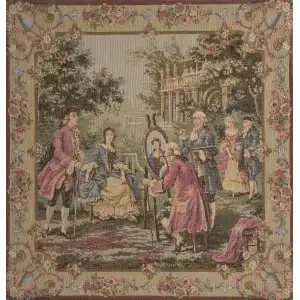 Garden Party Right Panel Belgian Cushion Cover - 18 in. x 18 in. Cotton/Viscose/Polyester by Francois Boucher