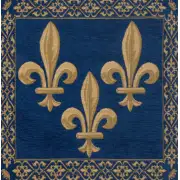 Fleur De Lys Blue II Velvet Background Belgian Cushion Cover - 18 in. x 18 in. SoftCottonChenille by Charlotte Home Furnishings | Close Up 2