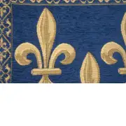 Fleur De Lys Blue II Velvet Background Belgian Cushion Cover - 18 in. x 18 in. SoftCottonChenille by Charlotte Home Furnishings | Close Up 3