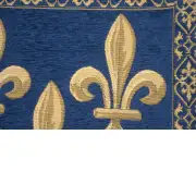 Fleur De Lys Blue II Velvet Background Belgian Cushion Cover - 18 in. x 18 in. SoftCottonChenille by Charlotte Home Furnishings | Close Up 4