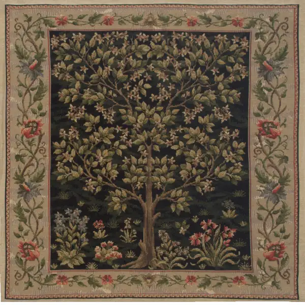 Tree Of Life Beige II Belgian Cushion Cover - 18 in. x 18 in. Cotton/Viscose/Polyester by William Morris | Close Up 1