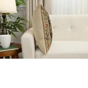 Tree Of Life Beige II Belgian Cushion Cover - 18 in. x 18 in. Cotton/Viscose/Polyester by William Morris