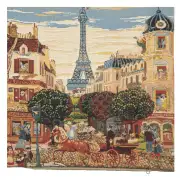 Eiffel Tower In Paris I Belgian Cushion Cover - 18 in. x 18 in. Cotton/Viscose/Polyester by Charlotte Home Furnishings | Close Up 1