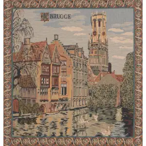 The Canals Of Bruges Belgian Cushion Cover - 18 in. x 18 in. Cotton/Viscose/Polyester by Charlotte Home Furnishings Inc