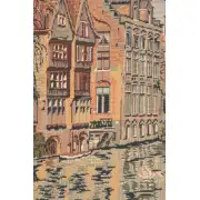 The Canals Of Bruges Belgian Cushion Cover - 18 in. x 18 in. Cotton/Viscose/Polyester by Charlotte Home Furnishings | Close Up 2