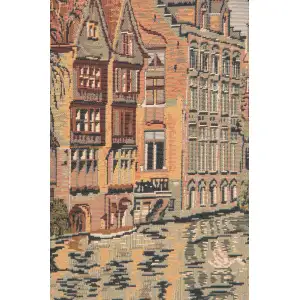 The Canals Of Bruges Belgian Cushion Cover - 18 in. x 18 in. Cotton/Viscose/Polyester by Charlotte Home Furnishings Inc