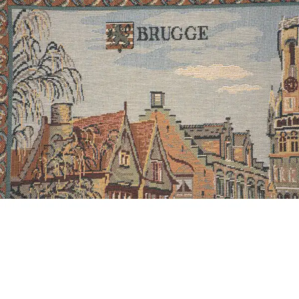 The Canals Of Bruges Belgian Cushion Cover - 18 in. x 18 in. Cotton/Viscose/Polyester by Charlotte Home Furnishings | Close Up 4