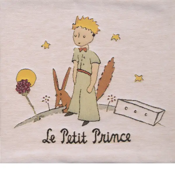 The Little Prince Belgian Cushion Cover - 18 in. x 18 in. Cotton/Viscose/Polyester by Antoine de Saint-Exupery | Close Up 1