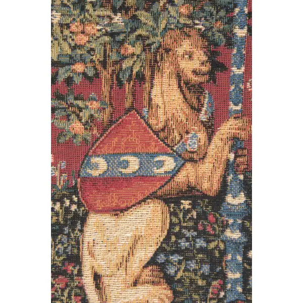 Unicorn And Lion Belgian Tapestry Bell Pull - 6 in. x 44 in. Cotton/Viscose/Polyester by Charlotte Home Furnishings | Close Up 2
