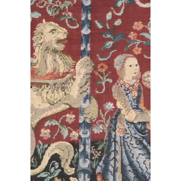 The Lady and the Unicorn III Belgian Tapestry Throw | Close Up 1
