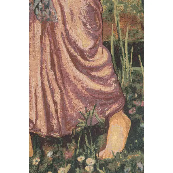 Gathering Rose Buds Italian Tapestry - 36 in. x 54 in. AViscose/polyesterampacrylic by John William Waterhouse | Close Up 2