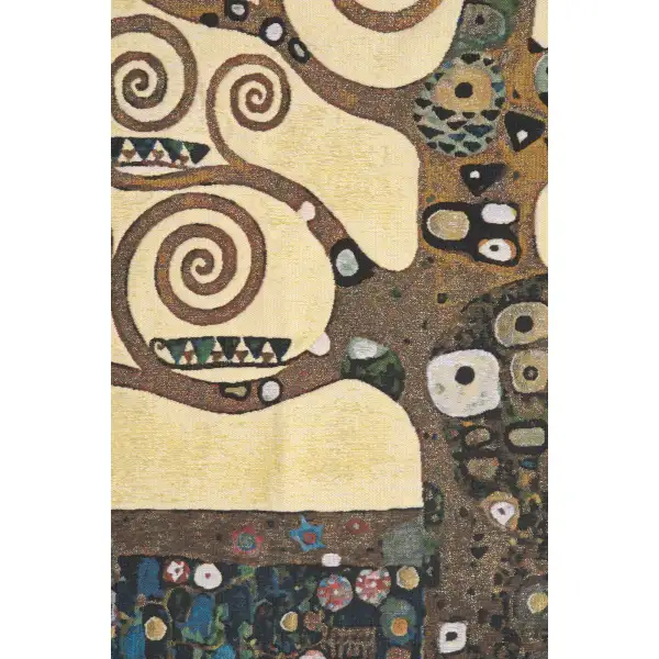 Lebensbaum Klimt Tree Of Life Belgian Tapestry Wall Hanging - 26 in. x 38 in. Cotton/Treveria/Acrylic by Gustav Klimt | Close Up 1