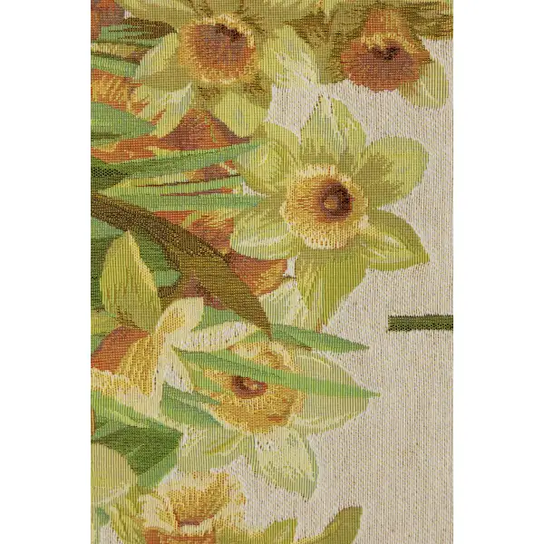 Daffodils White Decorative Table Mat | Close Up 4