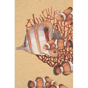 Exotic Fish Yellow French Table Mat - 19 in. x 71 in. Cotton by Charlotte Home Furnishings Inc