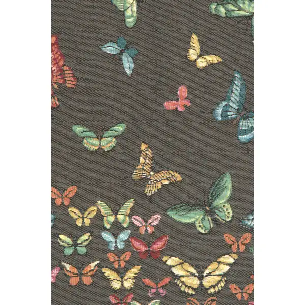 Butterflies Dark French Table Mat - 19 in. x 71 in. Cotton by Charlotte Home Furnishings | Close Up 1