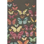 Butterflies Dark French Table Mat - 19 in. x 71 in. Cotton by Charlotte Home Furnishings | Close Up 2