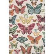 Butterflies White French Table Mat - 19 in. x 71 in. Cotton by Charlotte Home Furnishings | Close Up 1