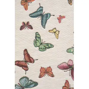 Butterflies White French Table Mat - 19 in. x 71 in. Cotton by Charlotte Home Furnishings Inc