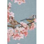 Passerines Branch Blue French Table Mat - 19 in. x 71 in. Cotton by Charlotte Home Furnishings | Close Up 1