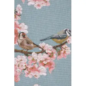 Passerines Branch Blue French Table Mat - 19 in. x 71 in. Cotton by Charlotte Home Furnishings Inc