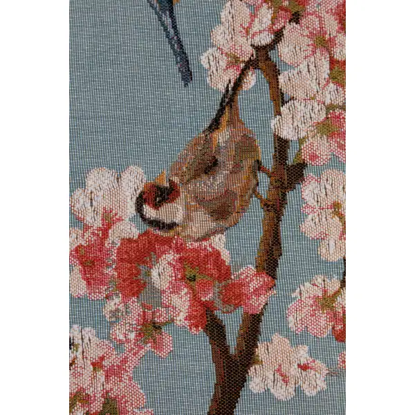 Passerines Branch Blue Decorative Table Mat | Close Up 3