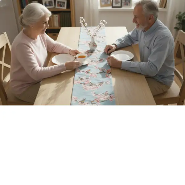 Passerines Branch Blue Decorative Table Mat | Life Style 2