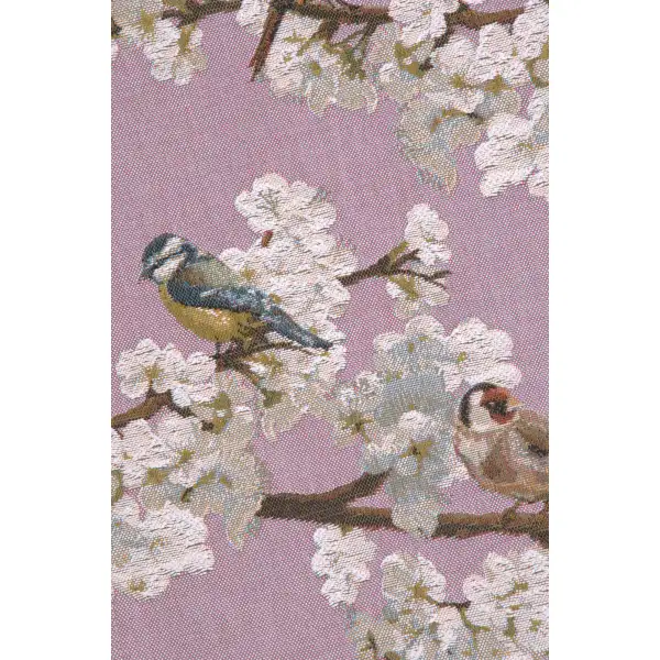Passerines Branch Pink French Table Mat - 19 in. x 71 in. Cotton by Charlotte Home Furnishings | Close Up 2